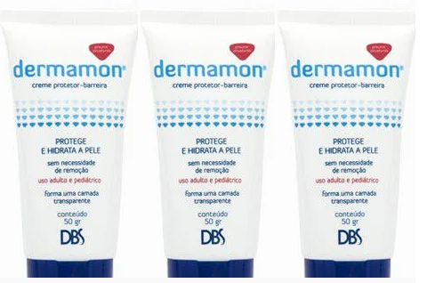 Kit com 3 unidades de DERMAMON AGE CREME PROTETOR 50 GRS DBS
